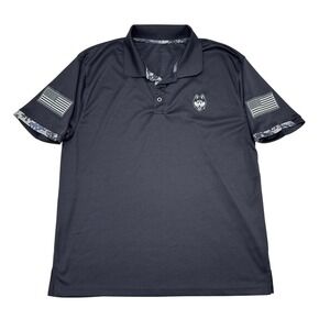 Uconn Huskies Polo Shirt Men Size XL Gray UHT Military Appreciation Digital Camo